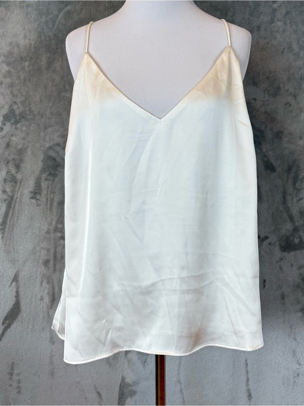 H&M Silky V-Neck Cami Tank Top Ivory XL